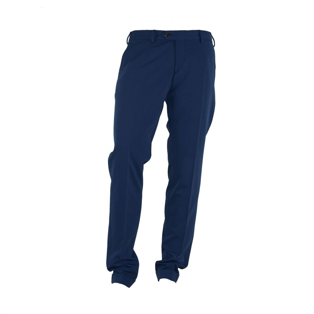 Pantalon bleu élégant fabriqué en Italie pour homme sophistiqué