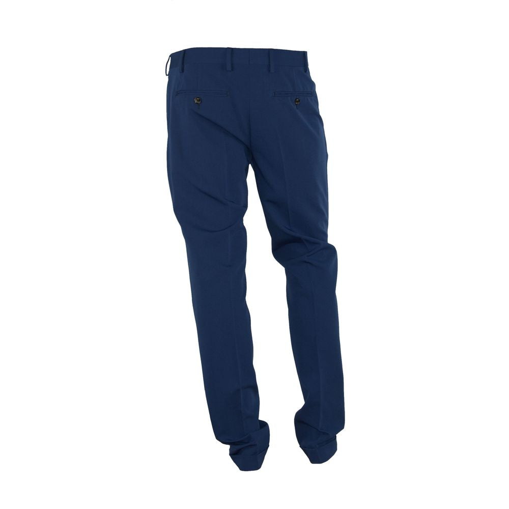 Pantalon bleu élégant fabriqué en Italie pour homme sophistiqué