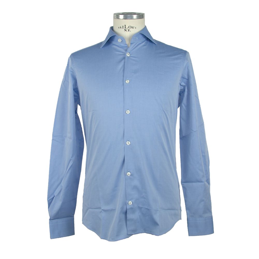 Chemise en coton bleu clair Made in Italy Elegance Unleashed