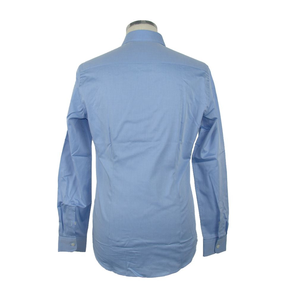 Chemise en coton bleu clair Made in Italy Elegance Unleashed