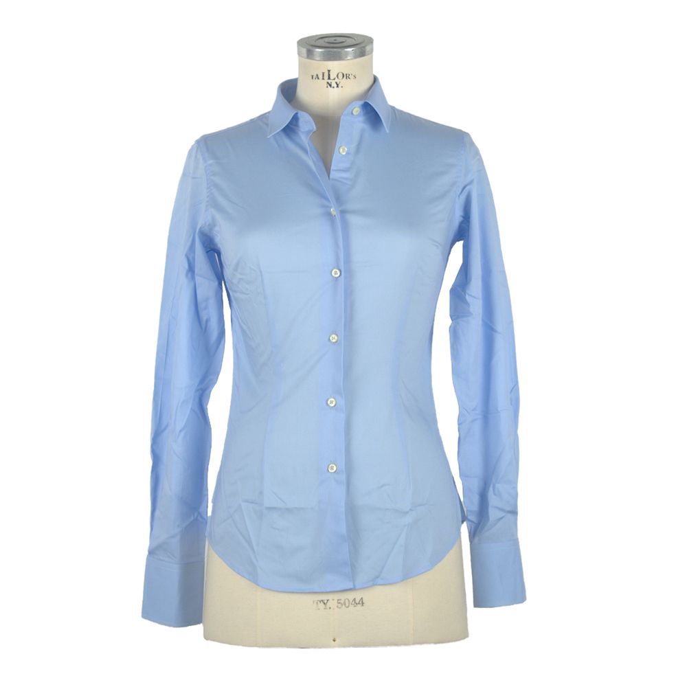 Made in Italy Elegant Light Blue Slim Fit Blouse