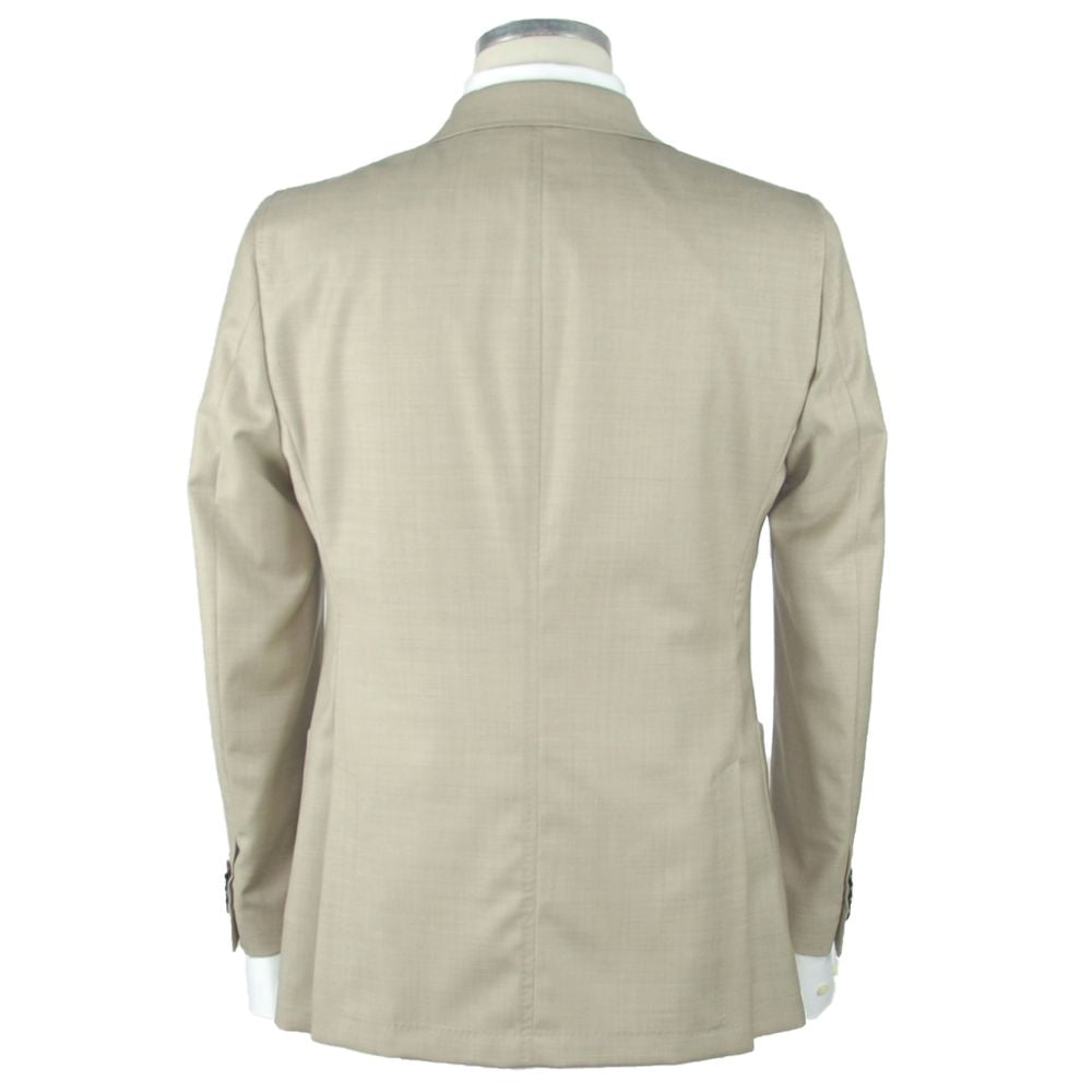 Emilio Romanelli Blazer ajustado de lana beige