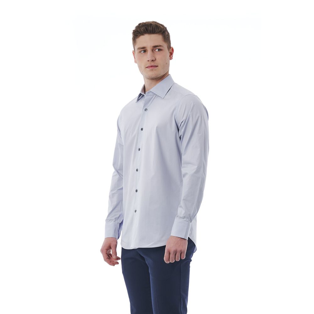 Chemise élégante à col italien grise Bagutta - Coupe classique