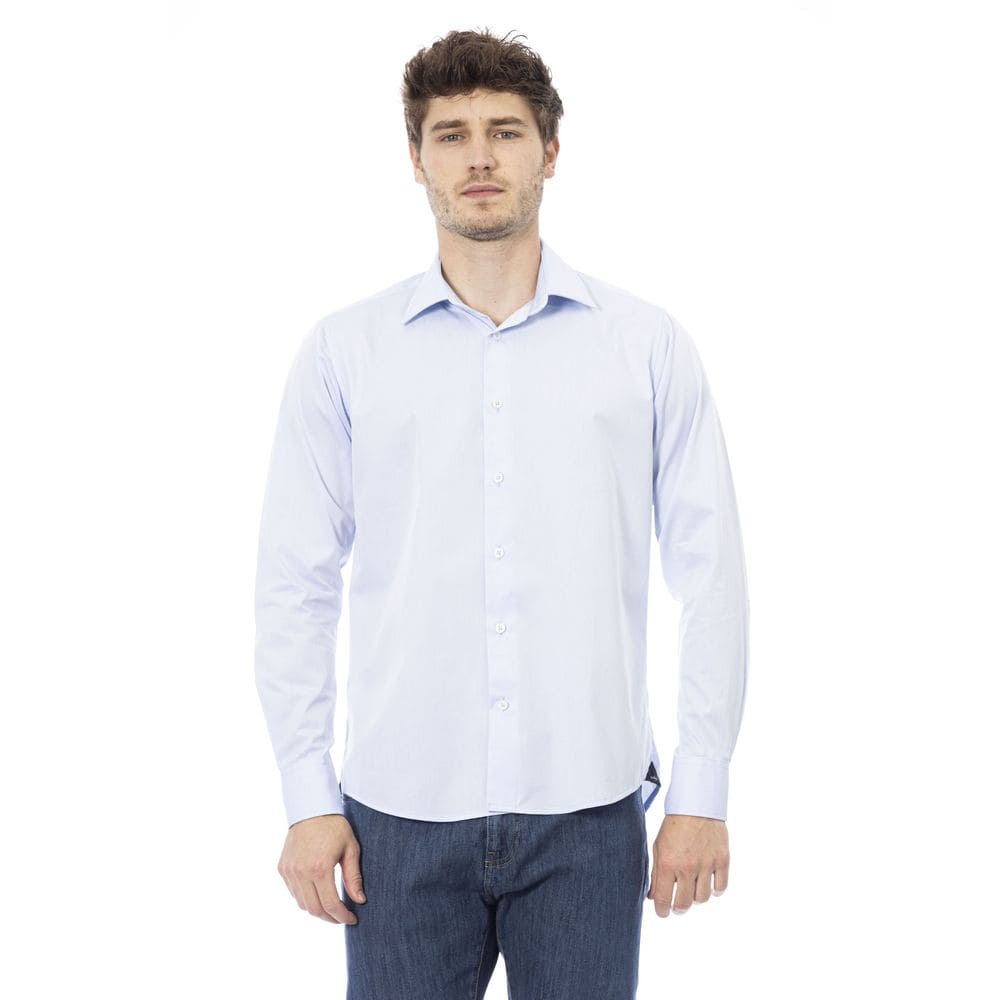 Camisa italiana elegante azul claro Baldinini Trend para hombre