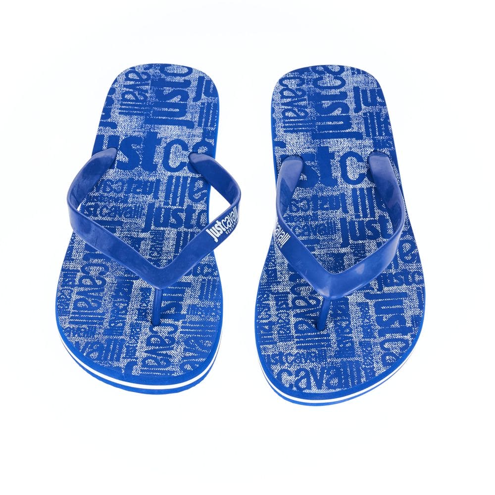 Chanclas elegantes de hombre en azul claro de Just Cavalli