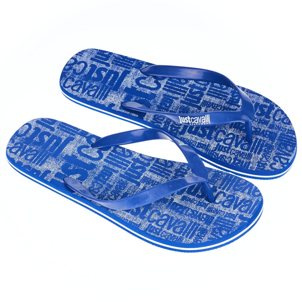 Chanclas elegantes de hombre en azul claro de Just Cavalli