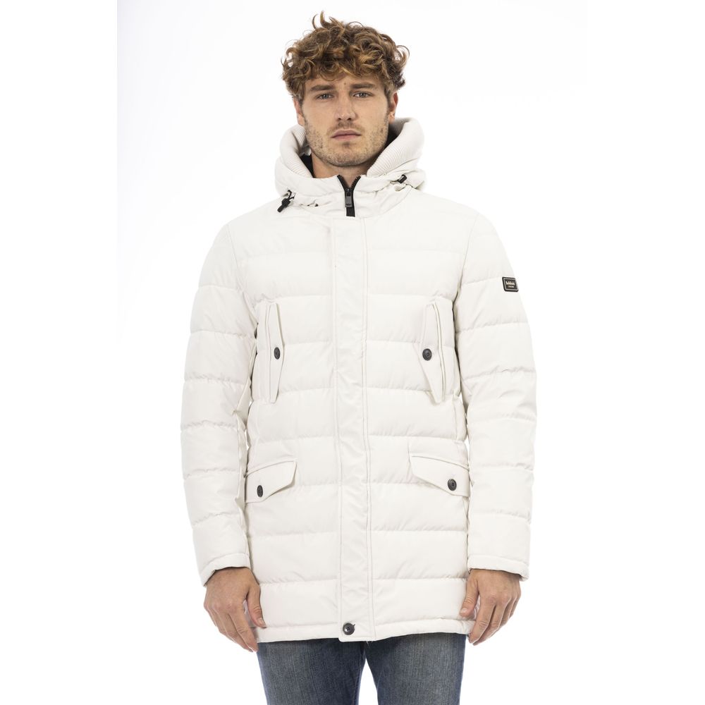 Veste zippée à capuche blanche élégante Baldinini Trend