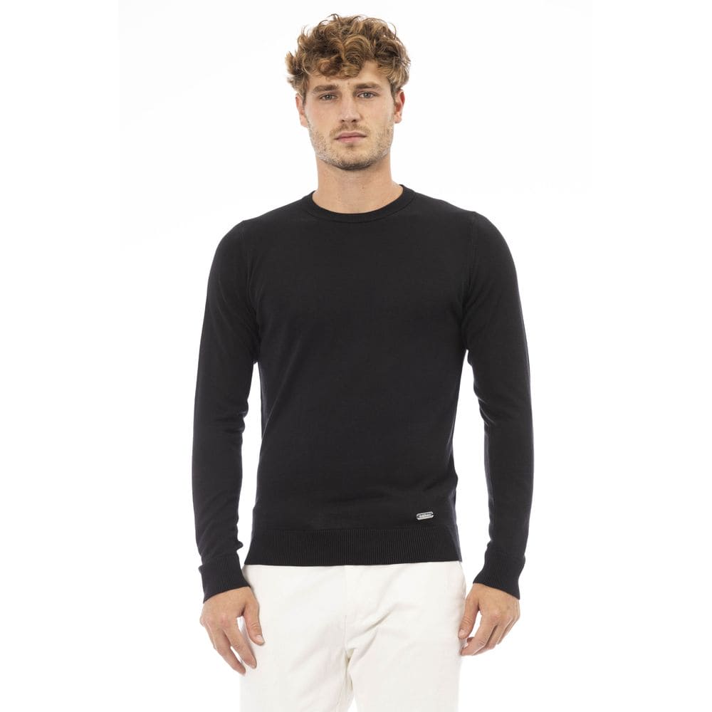 Pull col rond en cachemire noir élégant de Baldinini Trend