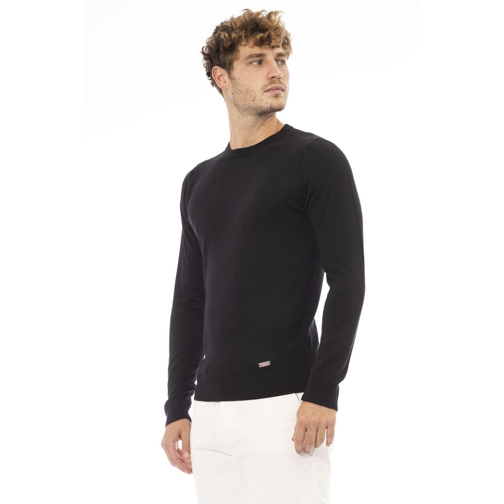 Pull col rond en cachemire noir élégant de Baldinini Trend