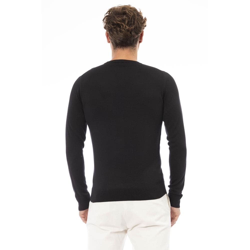 Pull col rond en cachemire noir élégant de Baldinini Trend