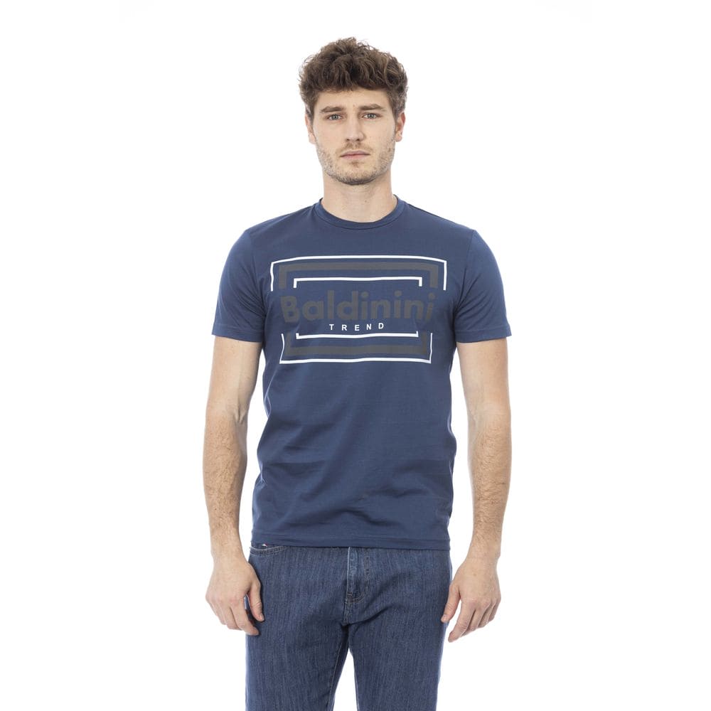 T-shirt en coton bleu tendance Baldinini avec imprimé sur le devant