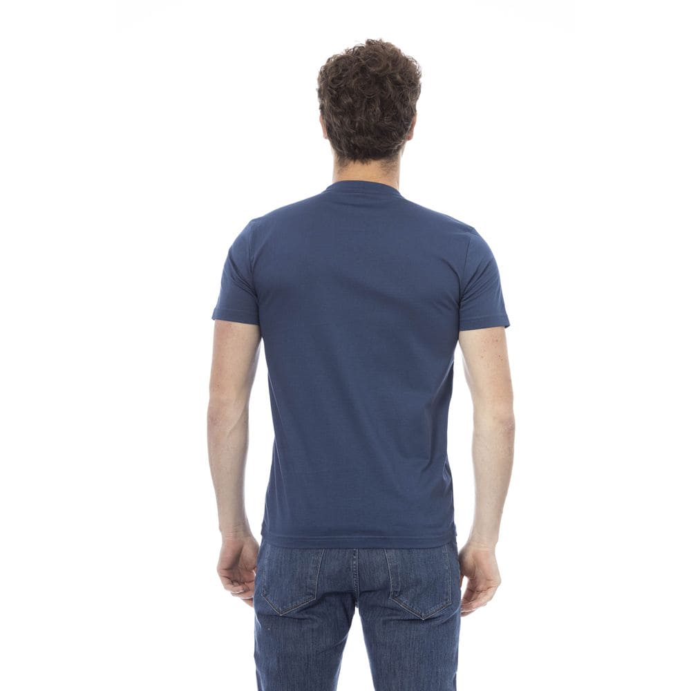 T-shirt en coton bleu tendance Baldinini avec imprimé sur le devant