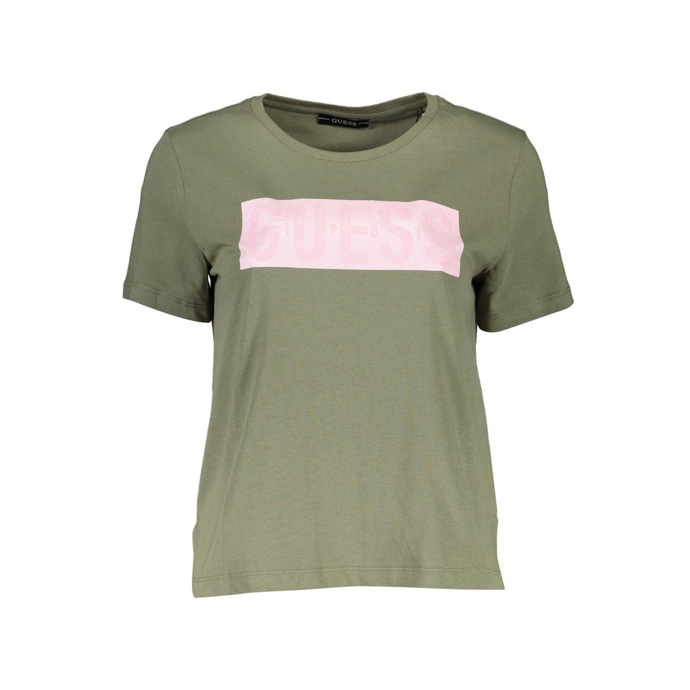 T-shirt à manches courtes avec logo vert chic Guess Jeans