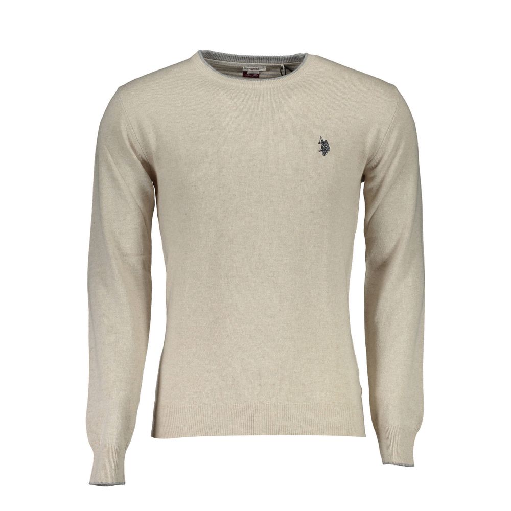 Pull slim beige en laine et cachemire mélangés US POLO ASSN.