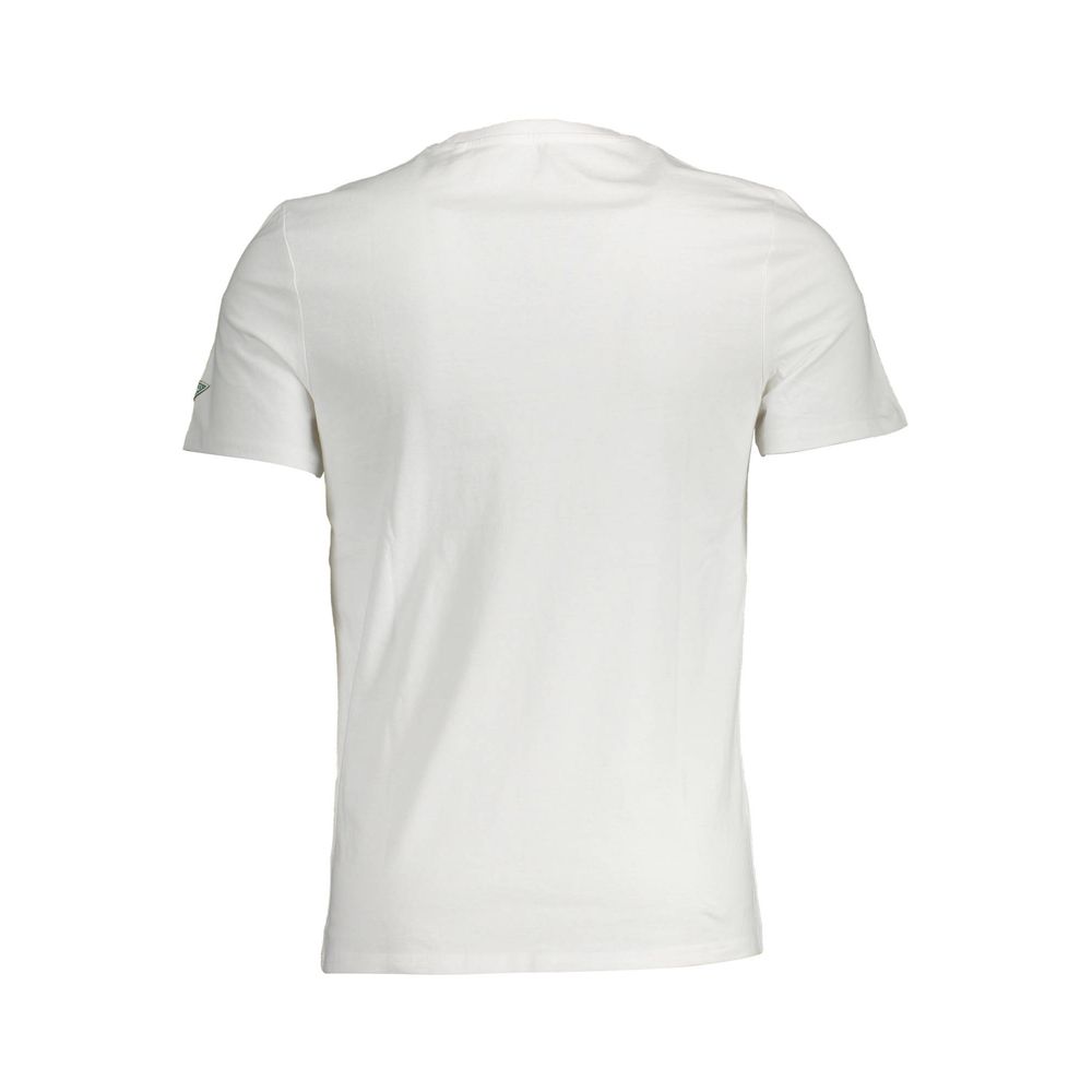 T-shirt slim blanc élégant Guess Jeans avec détails imprimés