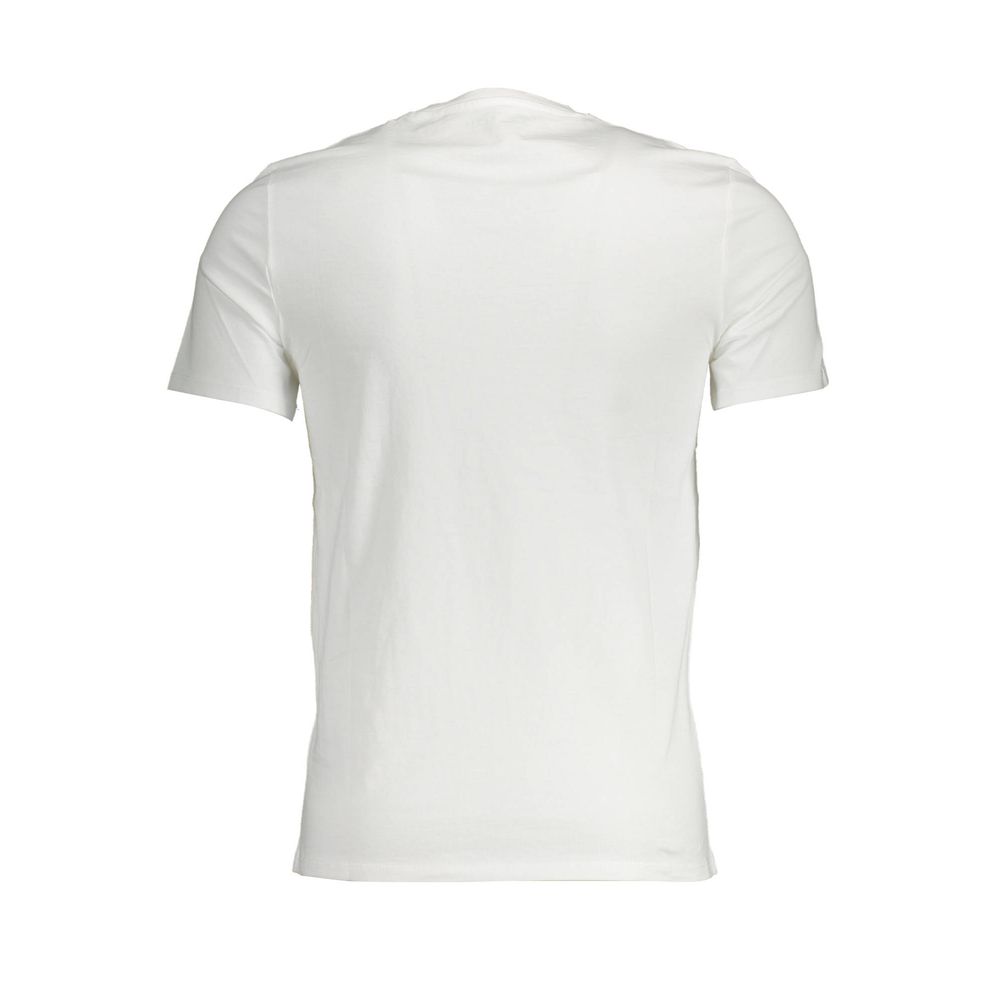 T-shirt slim blanc élégant à col en V Guess Jeans