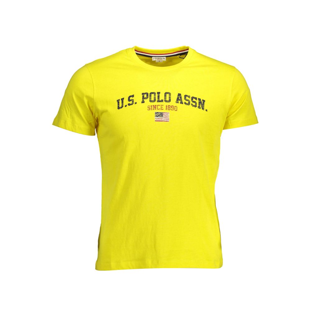 US POLO ASSN. Camiseta con cuello redondo y logotipo en amarillo soleado