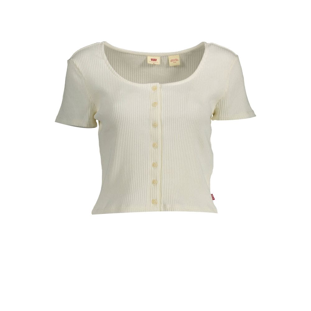 Camiseta elegante blanca con botones y escote ancho de Levi's