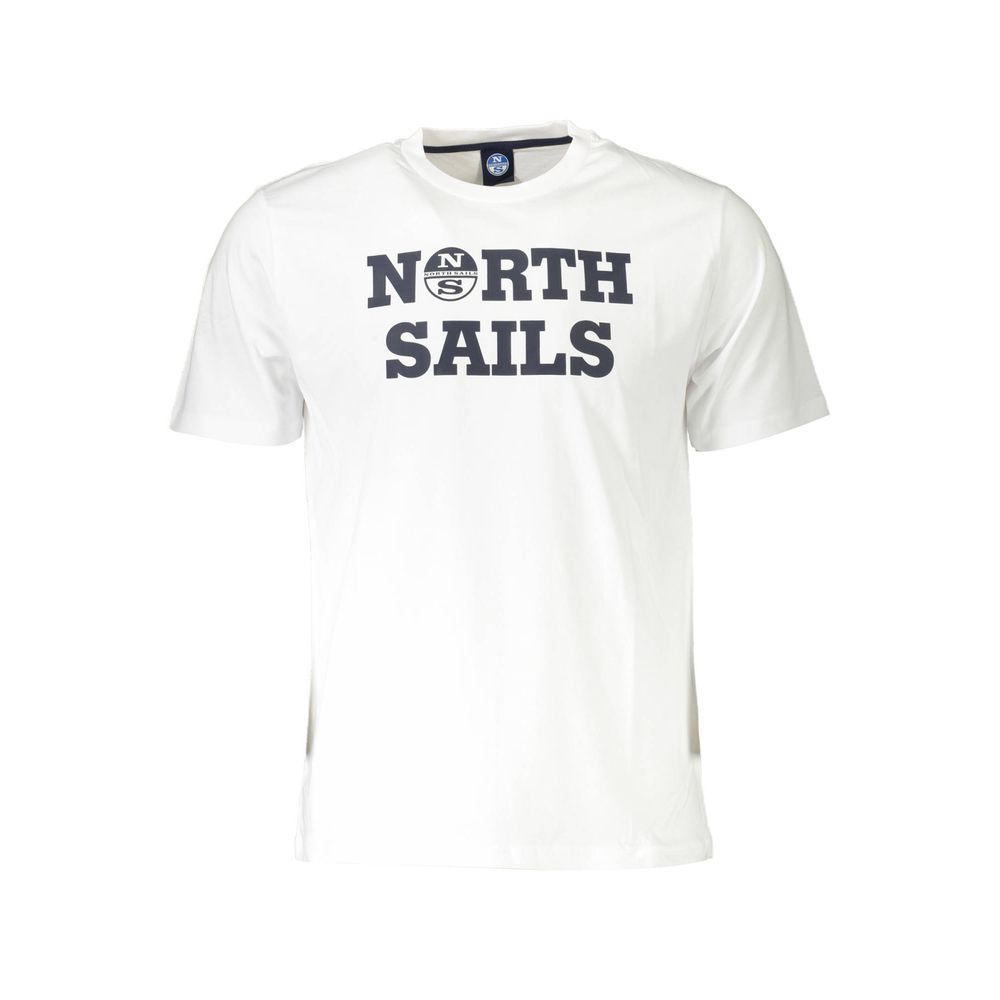 Camiseta elegante de cuello redondo blanca con estampado de North Sails