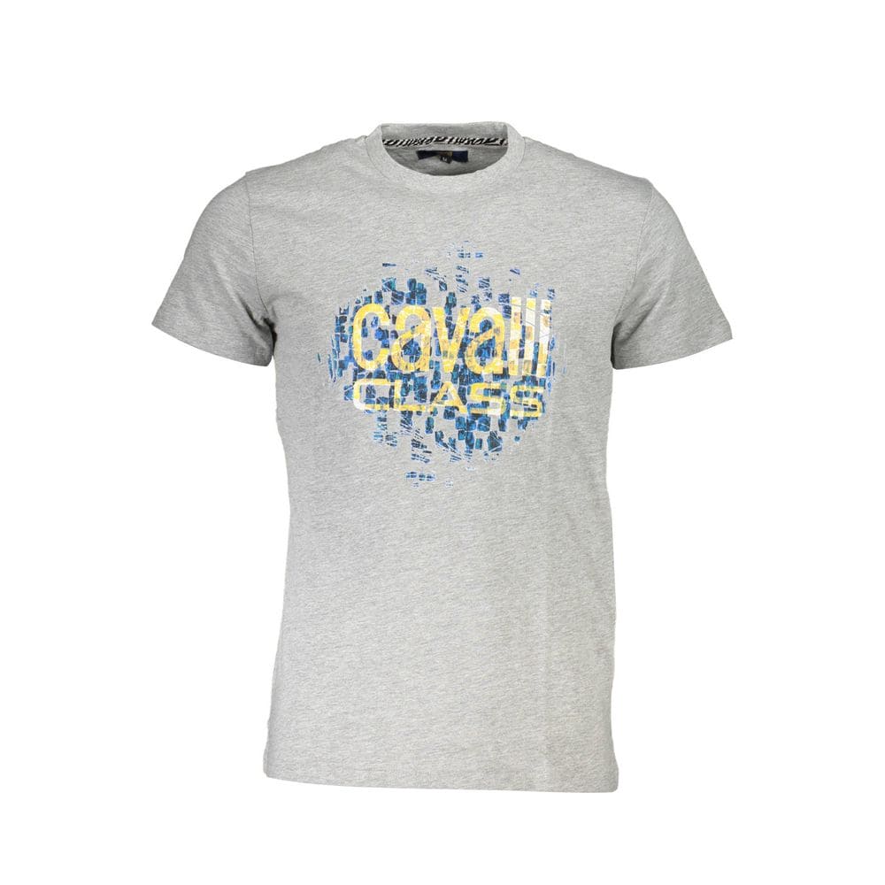 Camiseta de algodón gris Cavalli Class