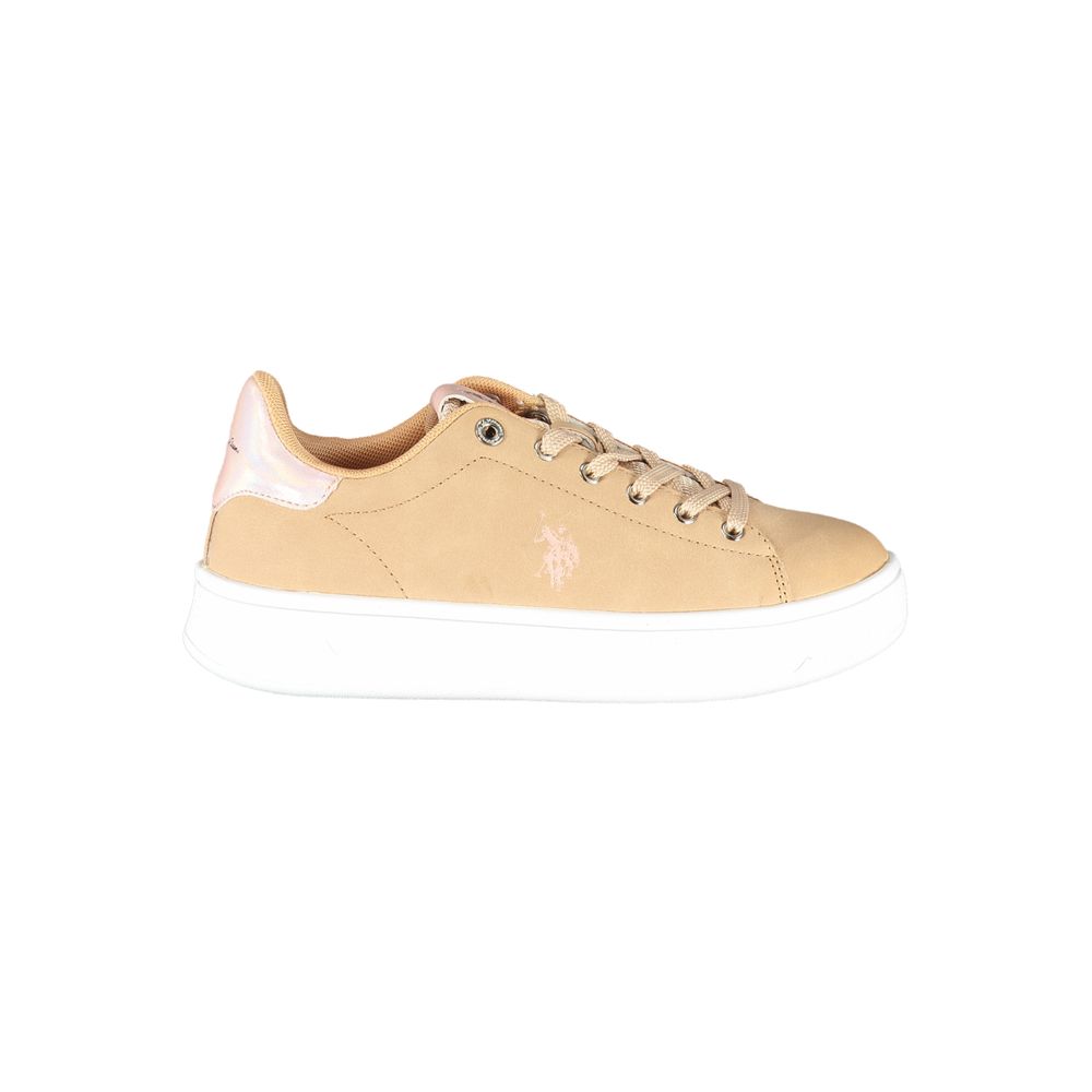 US POLO ASSN. Zapatillas elegantes con cordones en color beige y detalle en contraste