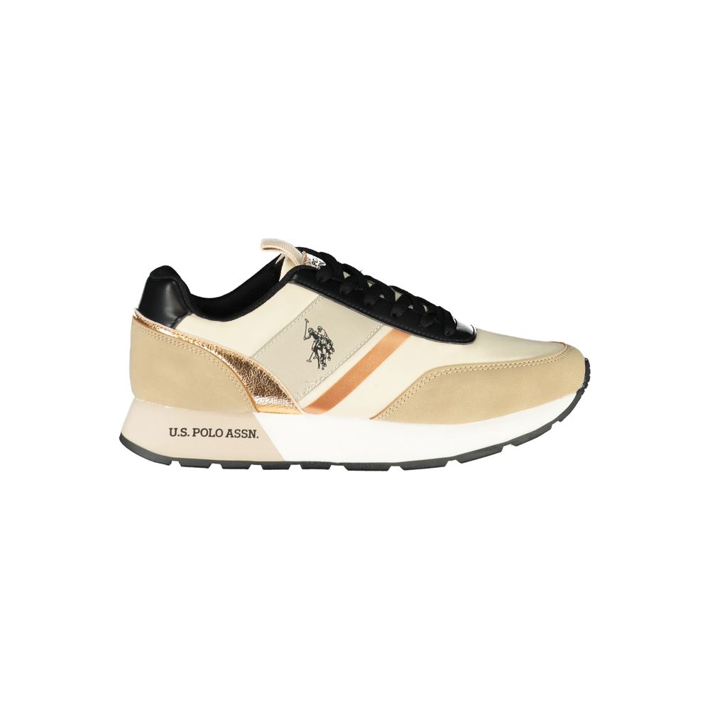 US POLO ASSN. Zapatillas deportivas elegantes con cordones en color beige y estilo deportivo