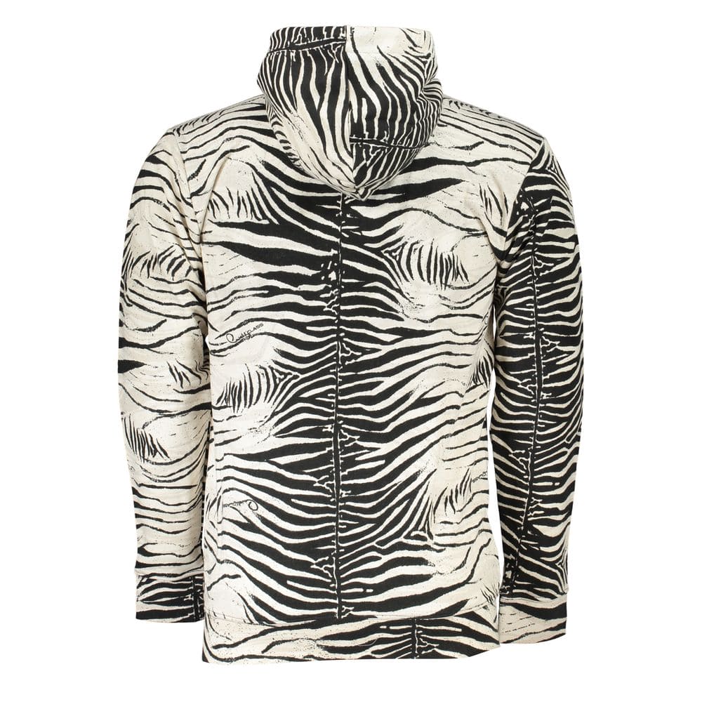 Sudadera con capucha blanca elegante Cavalli Class con estampado exclusivo