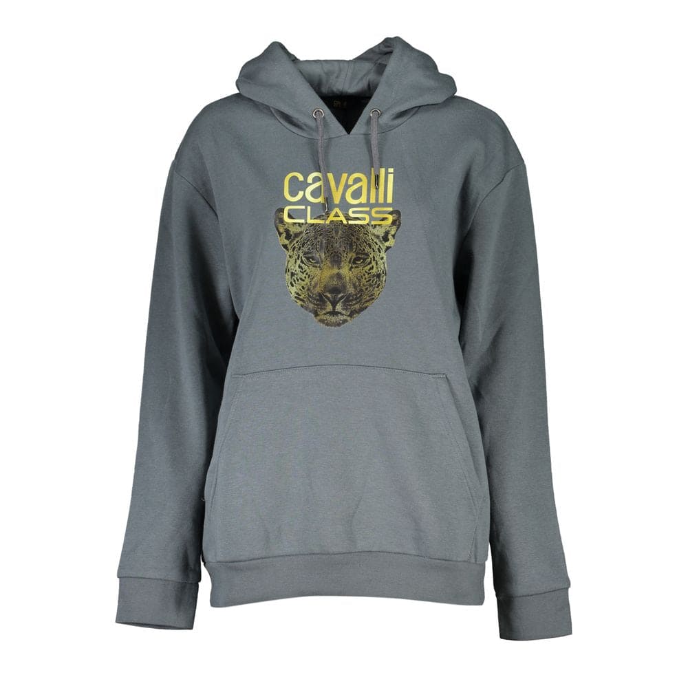 Sudadera con capucha de polar gris elegante Cavalli Class