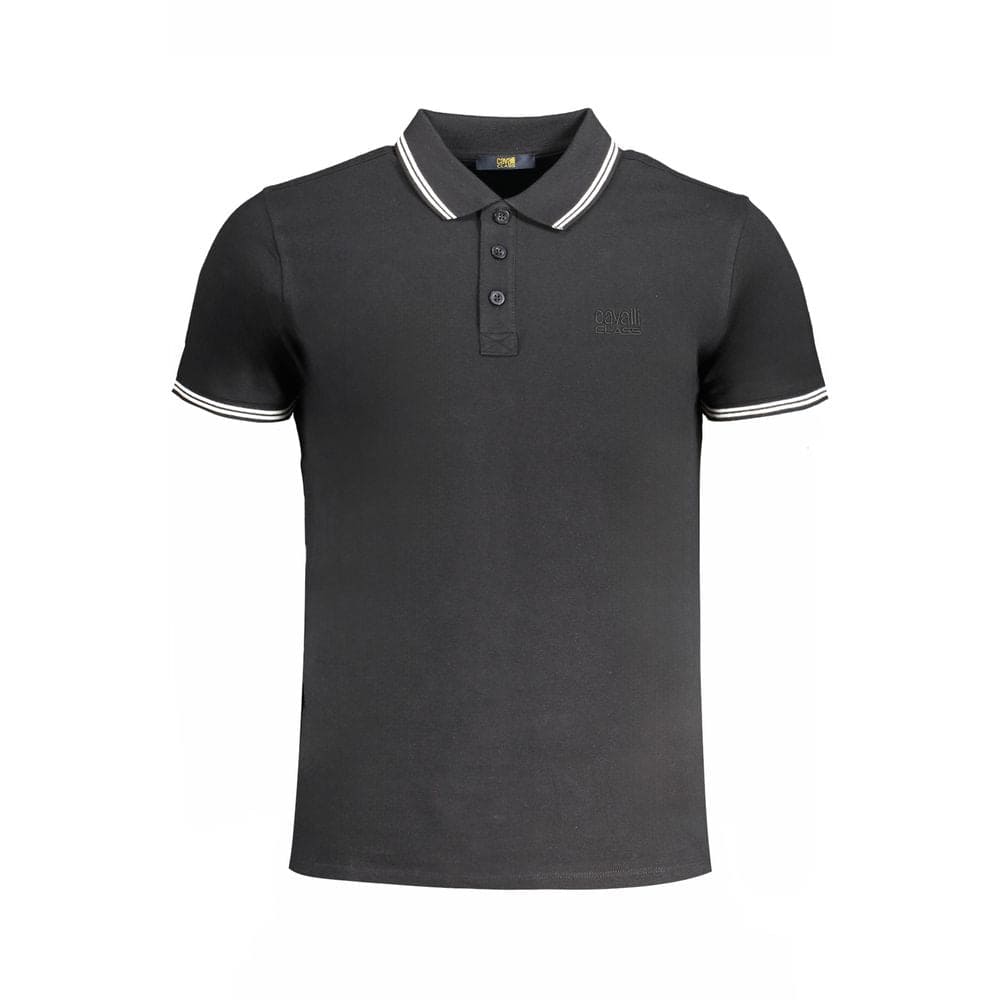 Polo de algodón negro Cavalli Class