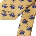 Dolce & Gabbana Yellow Ship Print 100% Silk Adjustable Men Tie