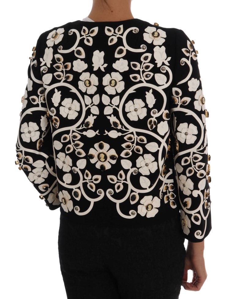 Chaqueta de lana con cristales y bordado floral de Dolce &amp; Gabbana