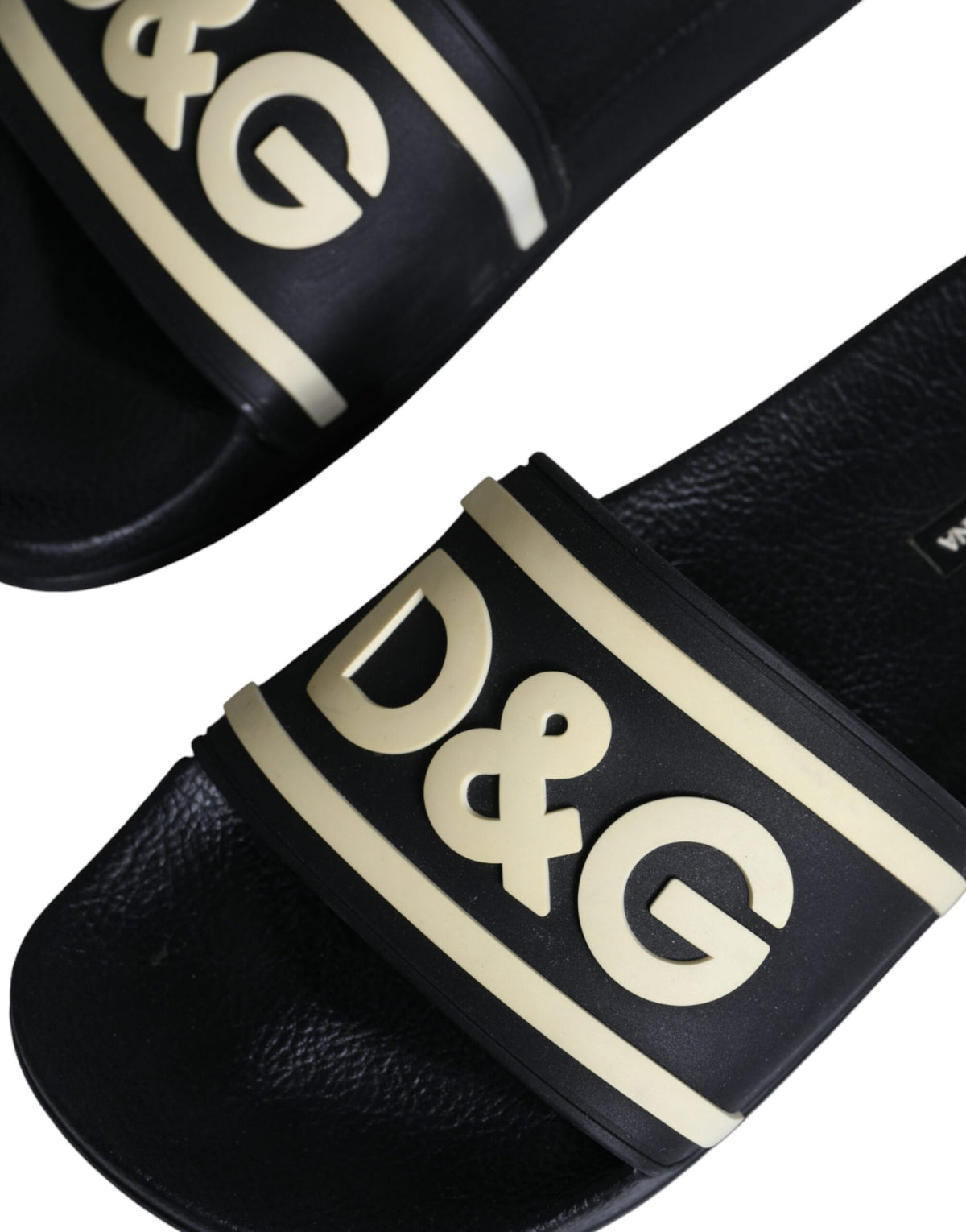 Dolce & Gabbana Black Rubber Sandals Slides Beachwear Shoes