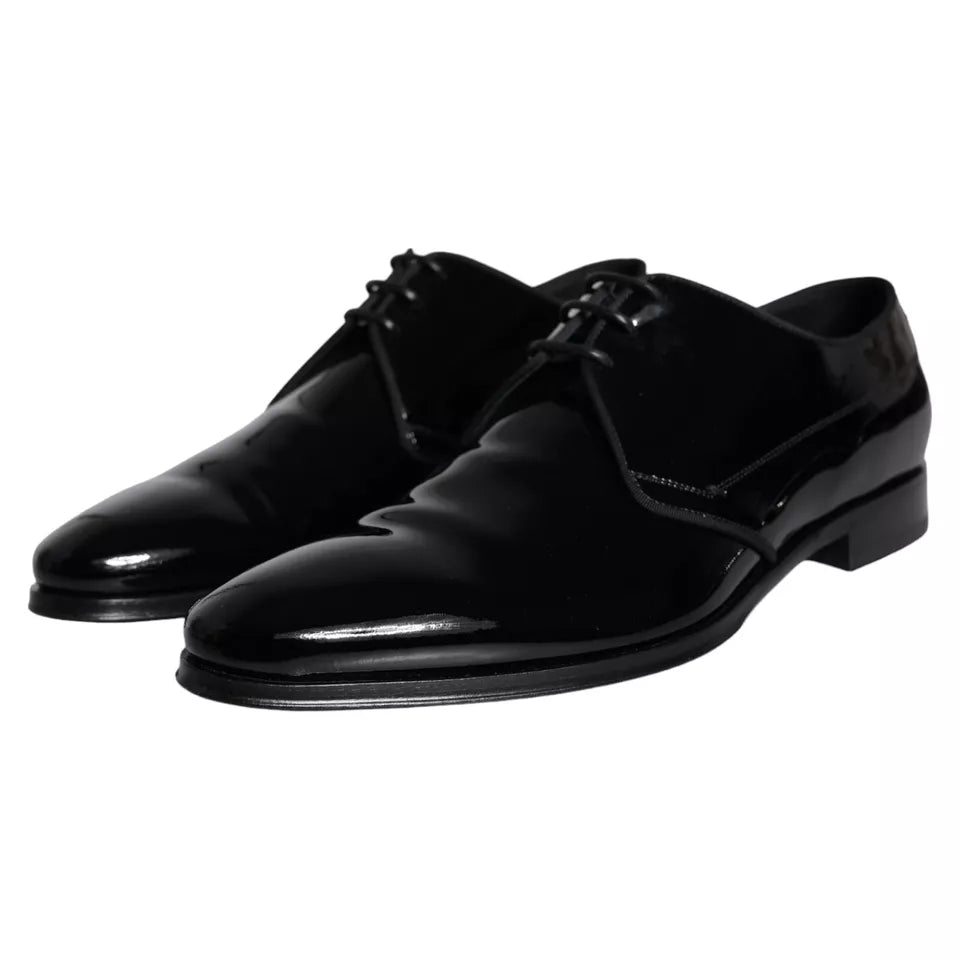 Chaussures habillées Derby en cuir de veau noir Dolce &amp; Gabbana pour hommes