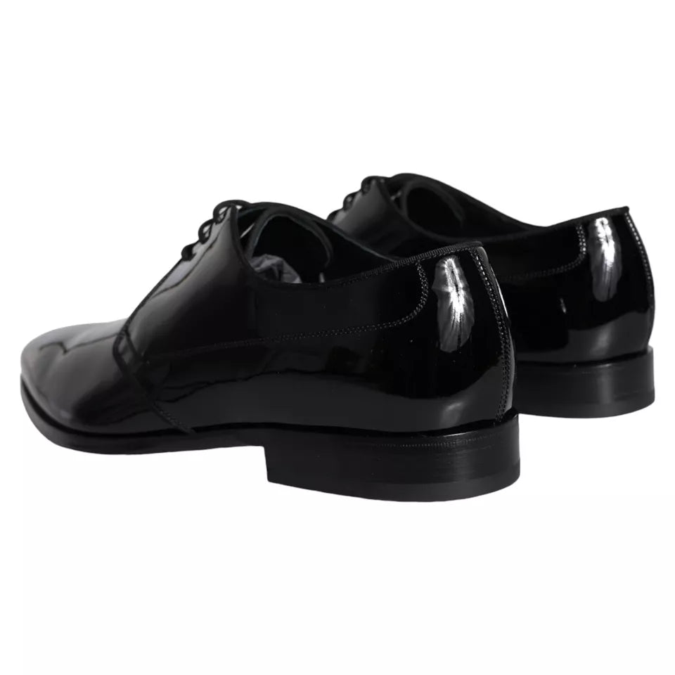 Chaussures habillées Derby en cuir de veau noir Dolce &amp; Gabbana pour hommes