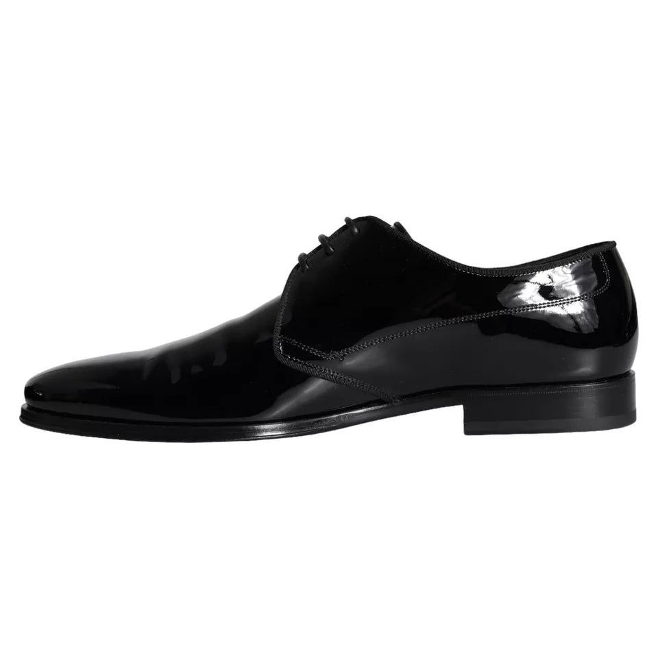 Chaussures habillées Derby en cuir de veau noir Dolce &amp; Gabbana pour hommes