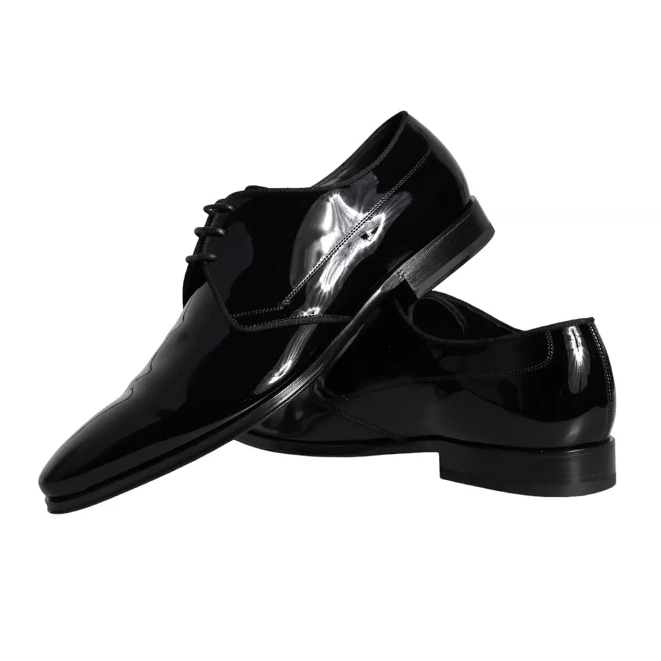 Zapatos de vestir Derby de piel de becerro negra de Dolce &amp; Gabbana para hombre