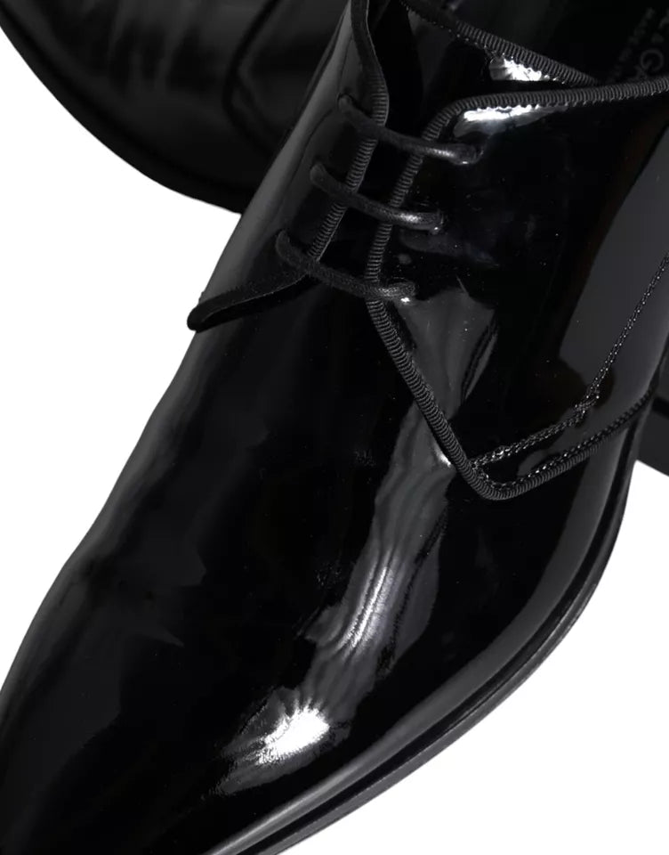 Chaussures habillées Derby en cuir de veau noir Dolce &amp; Gabbana pour hommes