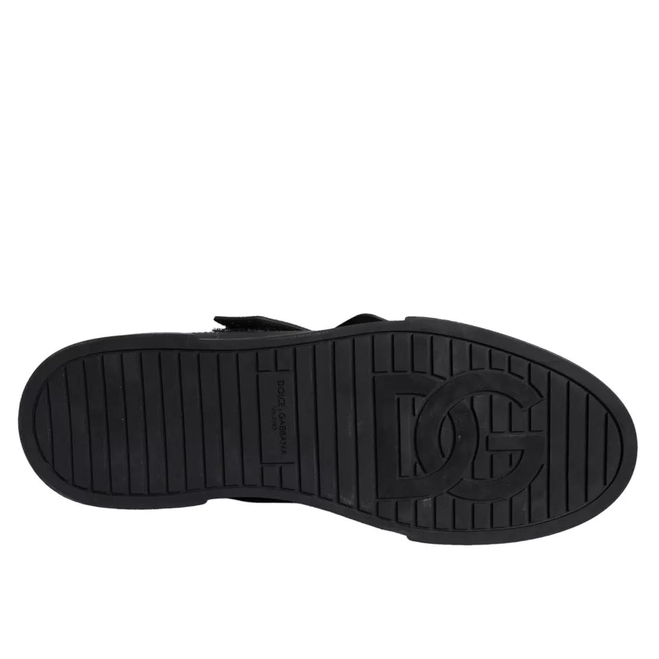 Baskets basses à lacets noires Dolce &amp; Gabbana Wave pour hommes