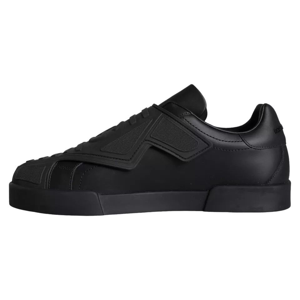 Baskets basses à lacets noires Dolce &amp; Gabbana Wave pour hommes