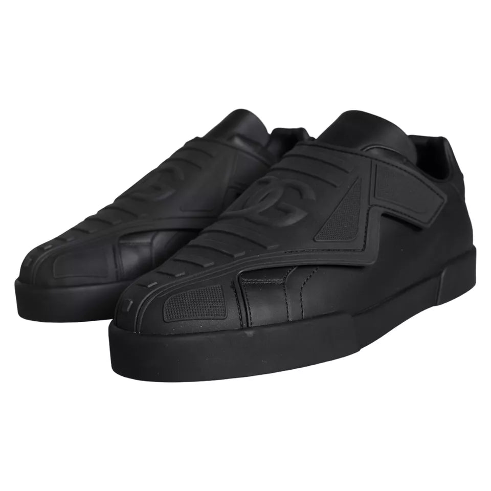 Baskets basses à lacets noires Dolce &amp; Gabbana Wave pour hommes