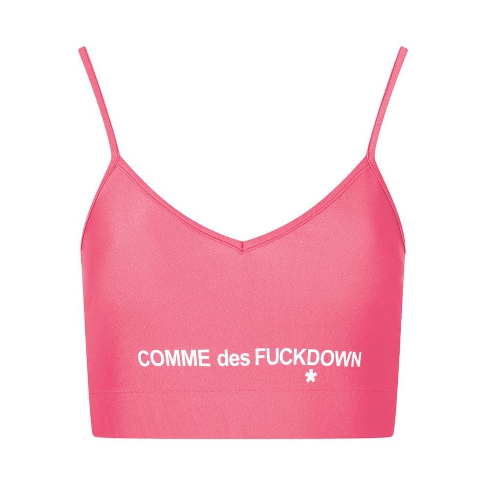 Comme Des Fuckdown Pink Polyester Tops & T-Shirt