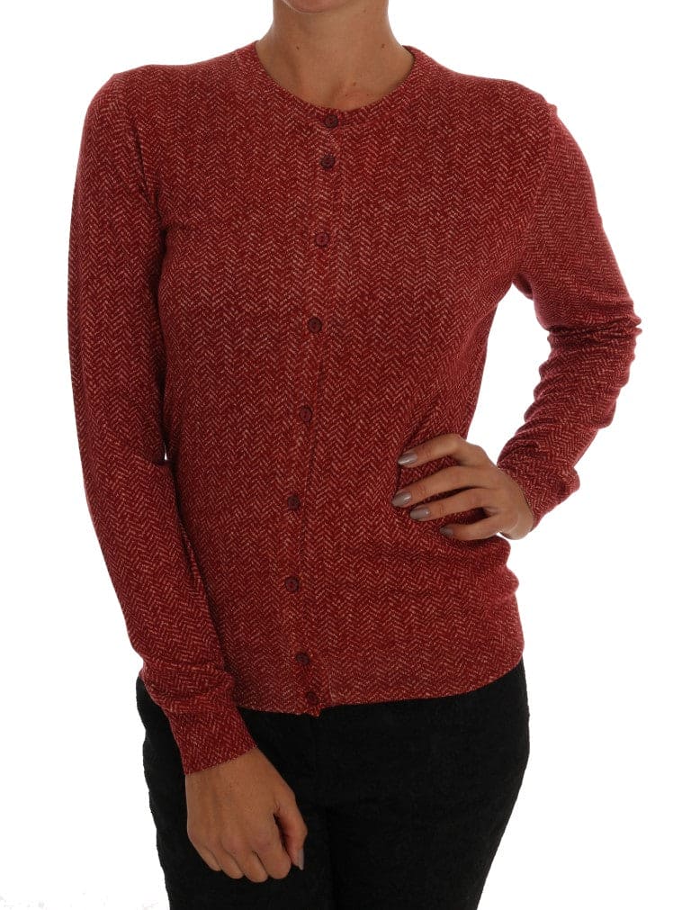 Pull cardigan en laine rouge Dolce &amp; Gabbana