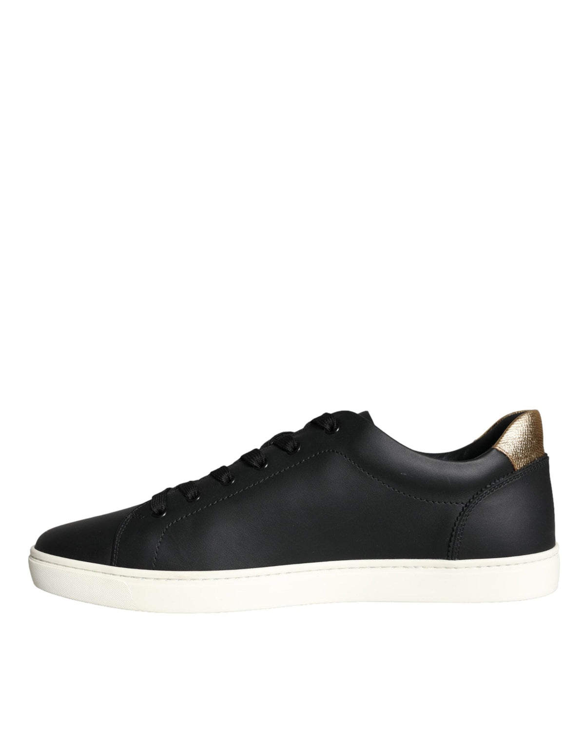 Dolce & Gabbana Black Leather Portofino Low Top Sneakers Shoes