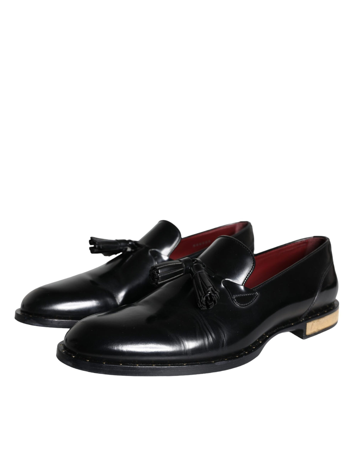 Dolce & Gabbana Black Calf Leather Loafer Mens Dress Shoes