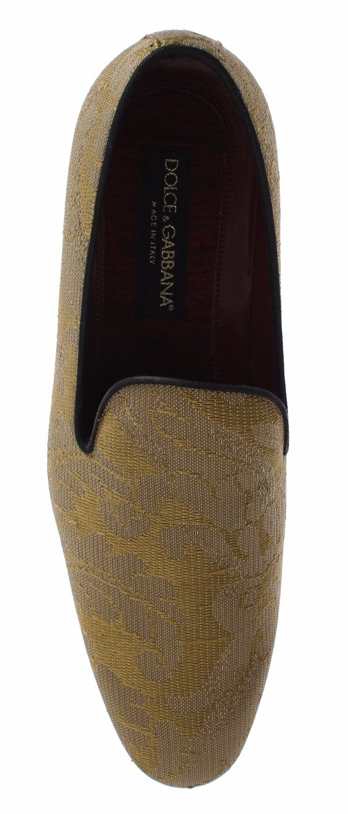 Mocasines de seda barrocos dorados de Dolce &amp; Gabbana