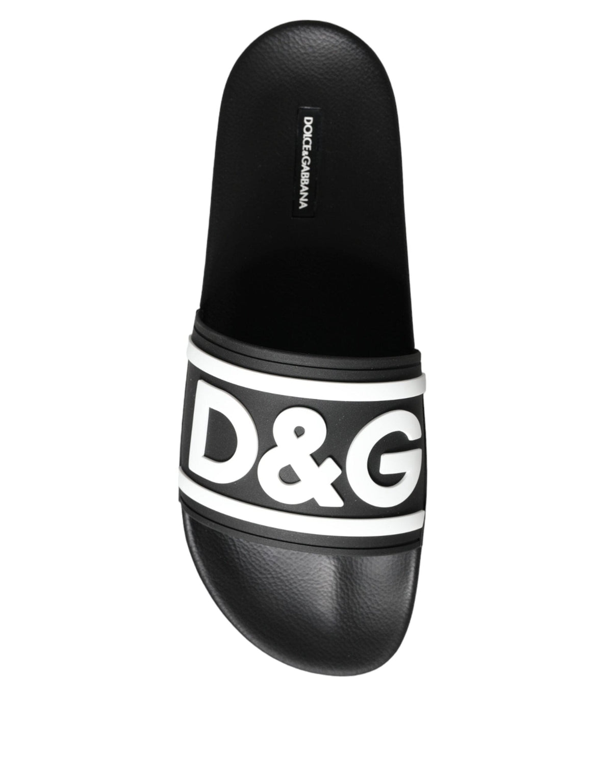 Dolce & Gabbana Black White Sandals Rubber Beachwear Shoes