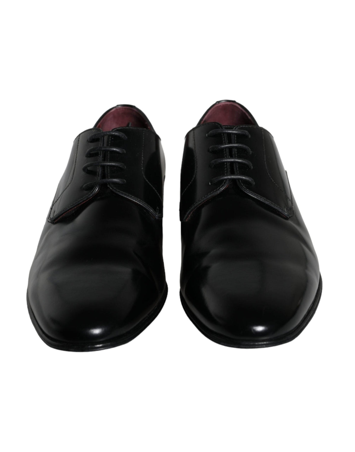 Dolce & Gabbana Black Leather Derby Formal Dress Men Shoes