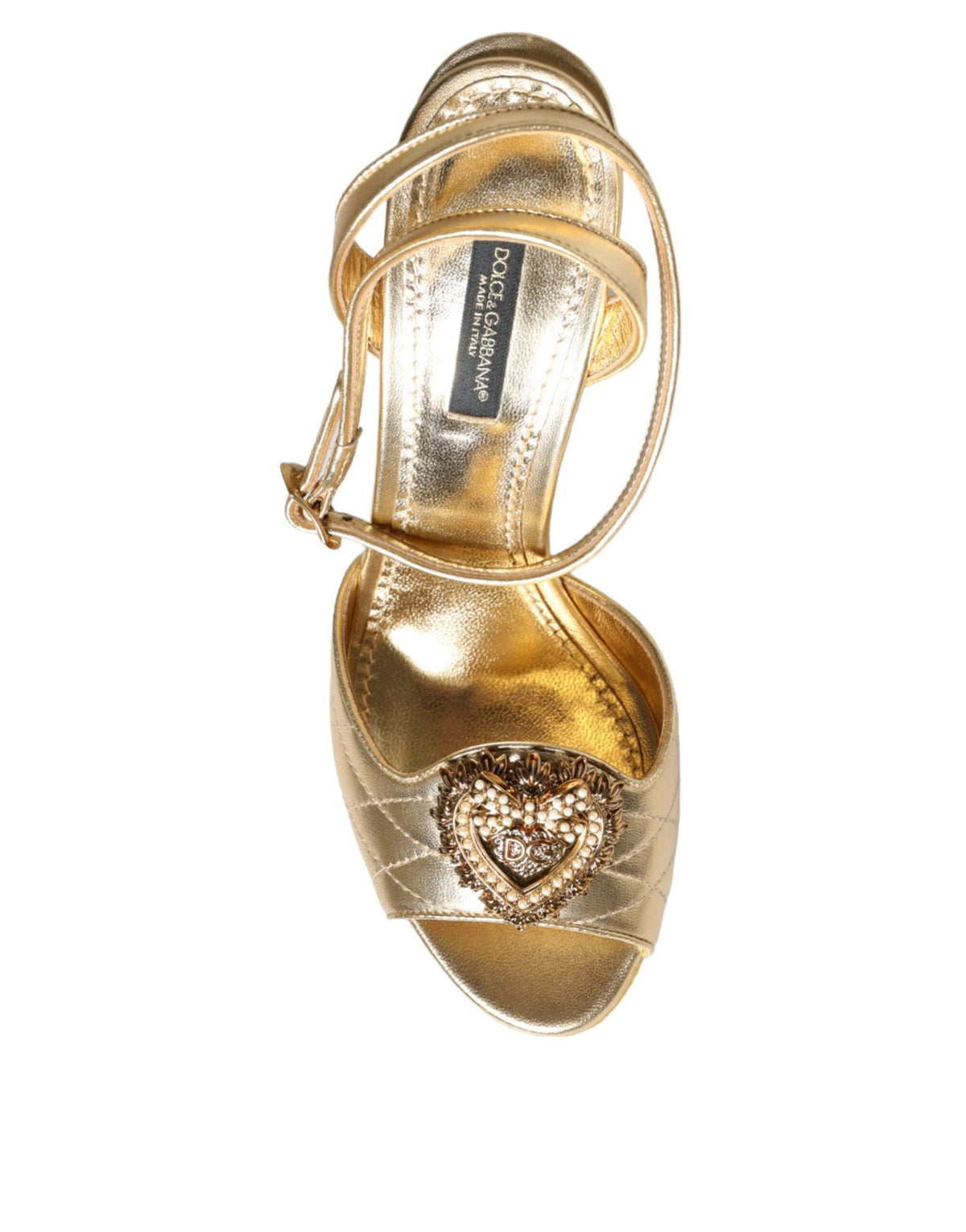 Dolce & Gabbana Gold Devotion Embellished Keira Sandals Shoes