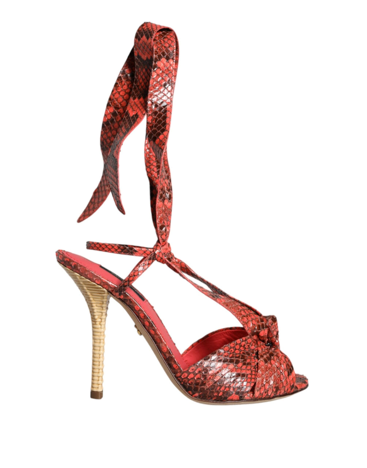 Dolce & Gabbana Coral Exotic Leather Heels Sandals Shoes