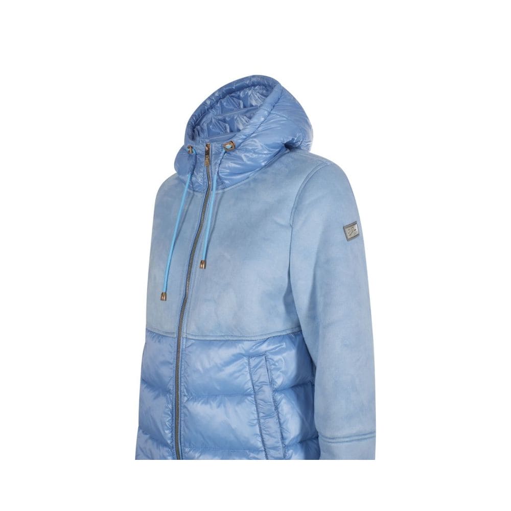 Yes Zee Light Blue Nylon Jackets & Coat